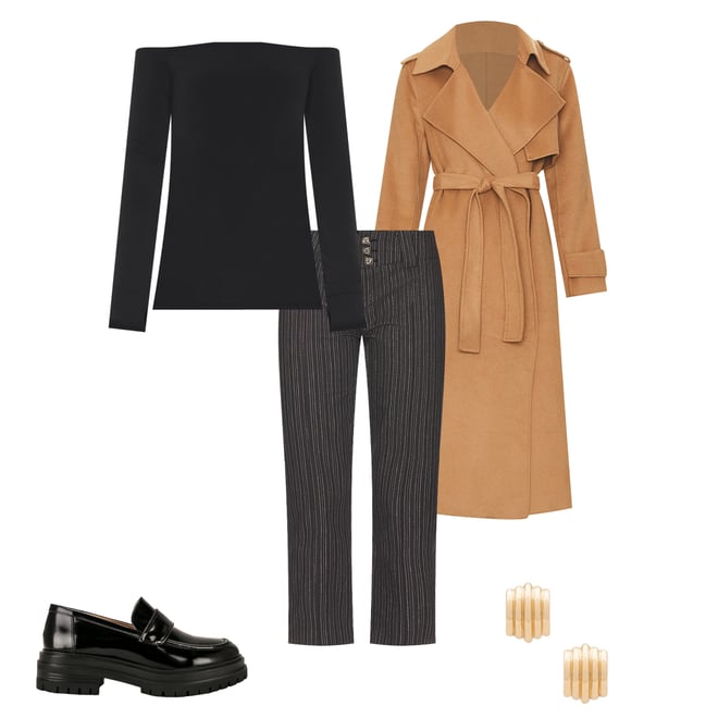 1st bundle featuring 4 items which compliment Tailored 3/4 Stripe Button Trousers