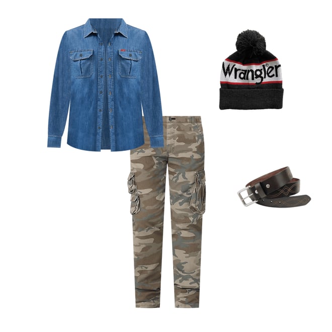 Men's Wrangler® Flex Tapered Cargo Pant in Brown Jungle Camo
