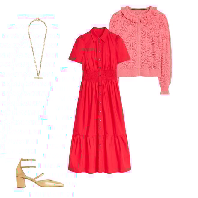 5th bundle featuring 3 items which compliment Jane Smocked Shirt Dress-Strawberry Tart Red