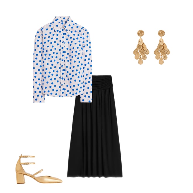 3rd bundle featuring 3 items which compliment Sienna Cotton Shirt, Ivory, Blue Abstract Dot