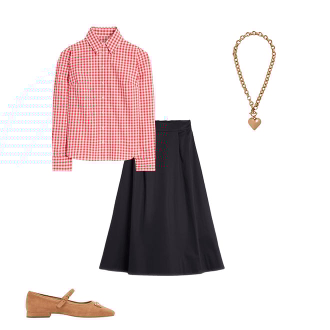2nd bundle featuring 3 items which compliment Isabella Cotton Sateen Skirt-Black