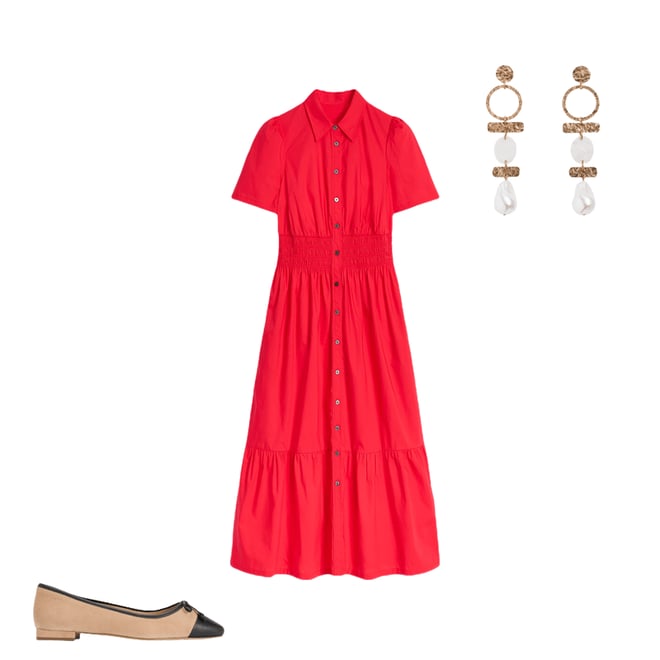 2nd bundle featuring 2 items which compliment Jane Smocked Shirt Dress-Strawberry Tart Red