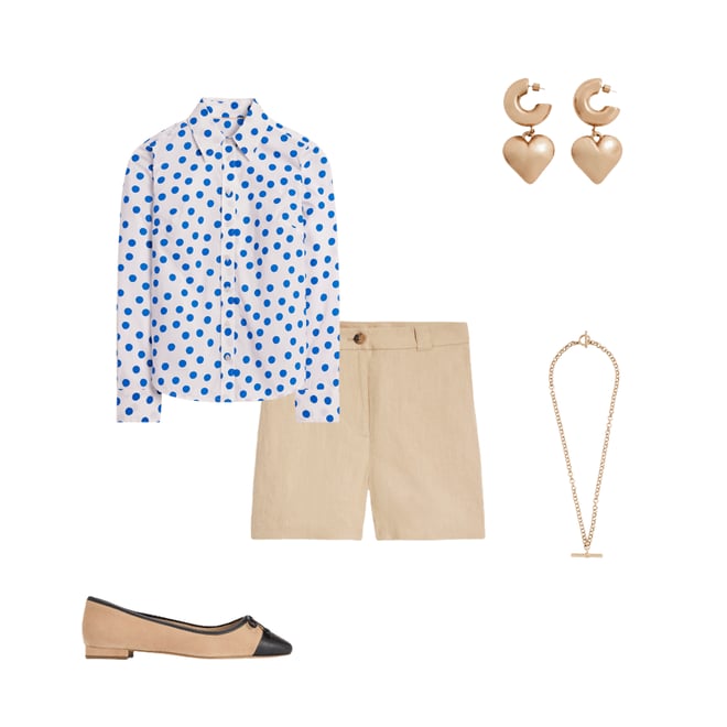 4th bundle featuring 4 items which compliment Sienna Cotton Shirt, Ivory, Blue Abstract Dot