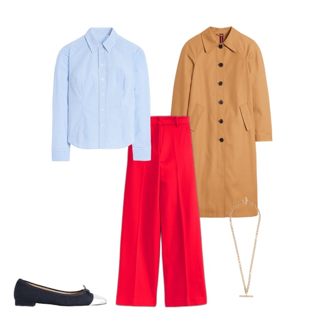 1st bundle featuring 4 items which compliment Saskia Stretch Cotton Shirt-Forget Me Not, Ivory Stripe