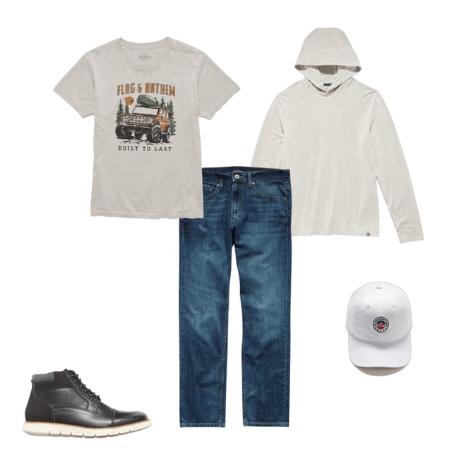 3rd bundle featuring 4 items which compliment  Built To Last Camp Truck Tee Shirt - Vintage White