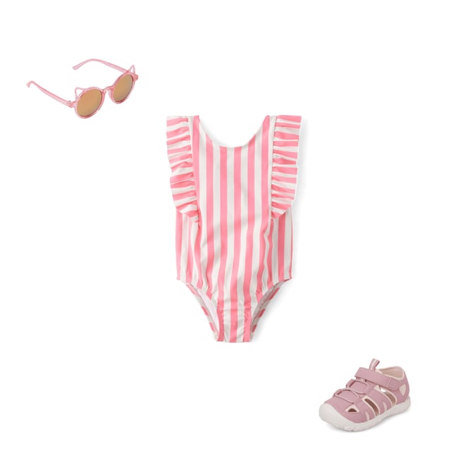 1st bundle featuring 2 items which compliment Baby And Toddler Girls Striped Flutter One Piece Swimsuit