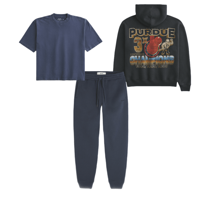 Boxy Purdue University Graphic Hoodie