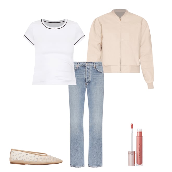 1st bundle featuring 4 items which compliment Riley High Rise Straight Crop Jeans