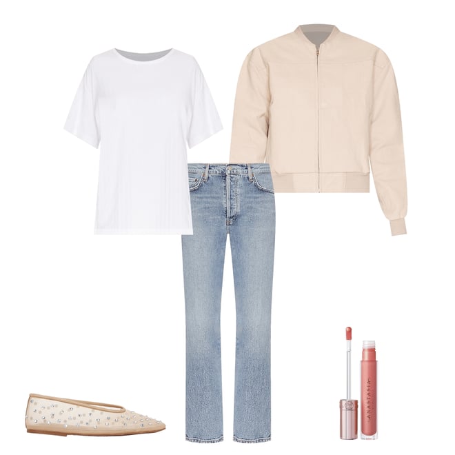 1st bundle featuring 4 items which compliment Riley High Rise Straight Crop Jeans