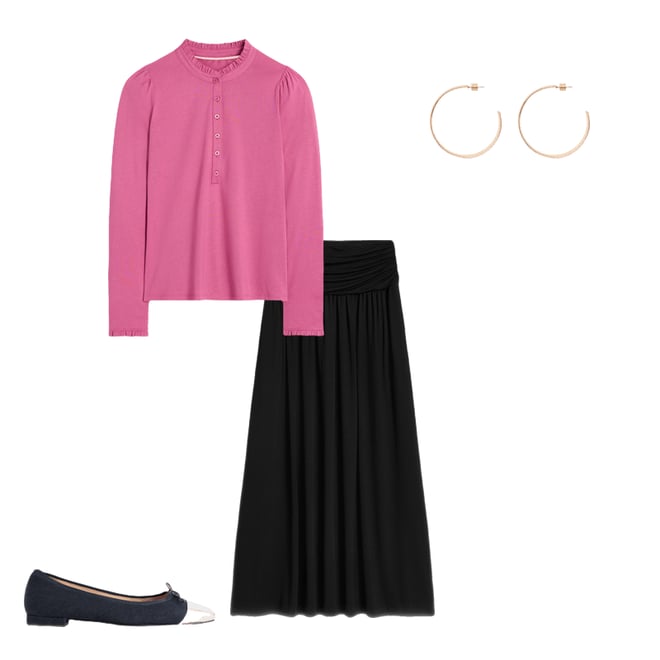 2nd bundle featuring 3 items which compliment Supersoft Frill Henley Top-Purple Damson