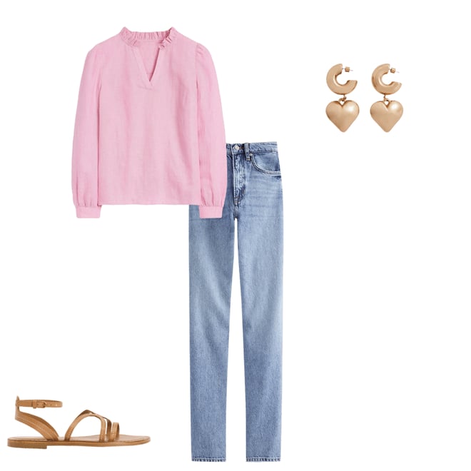 6th bundle featuring 3 items which compliment High Rise Rigid Straight Jeans-Light Vintage