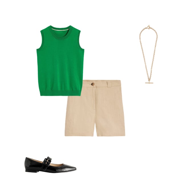 2nd bundle featuring 3 items which compliment Emilia Cotton Crew Neck Tank-Rich Emerald