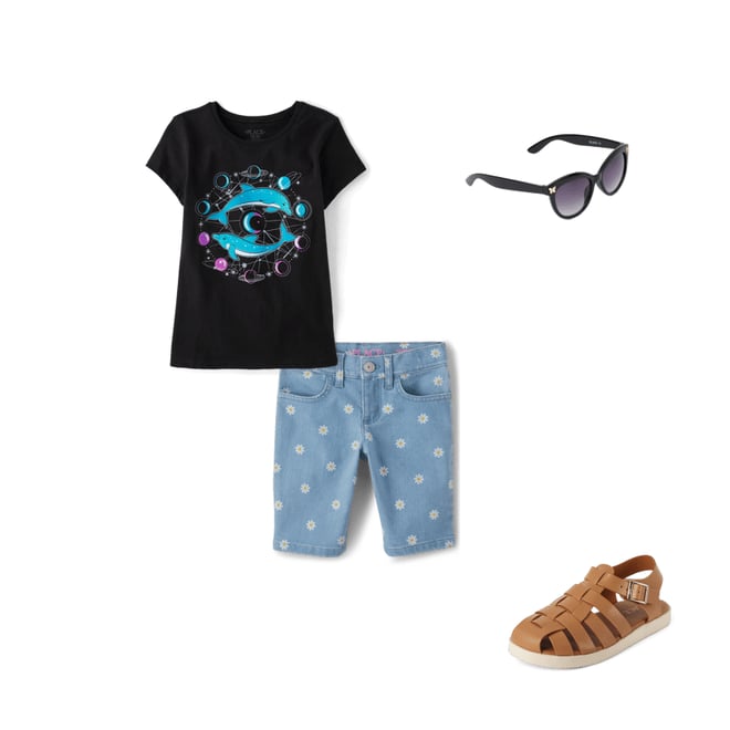 7th bundle featuring 3 items which compliment Girls Dolphin Graphic Tee