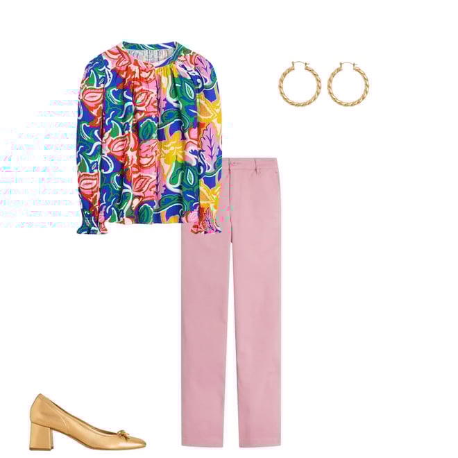 5th bundle featuring 3 items which compliment Barnsbury Chino Pants-Almond Pink