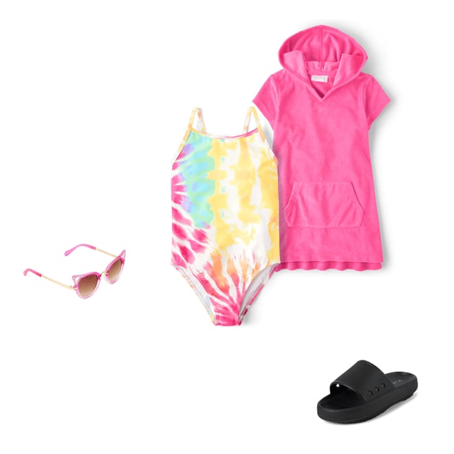 3rd bundle featuring 3 items which compliment Girls Print Cross Back One Piece Swimsuit