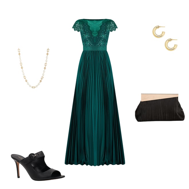 Tadashi Shoji Cap Sleeve Sequin Embroidered Lace Chiffon