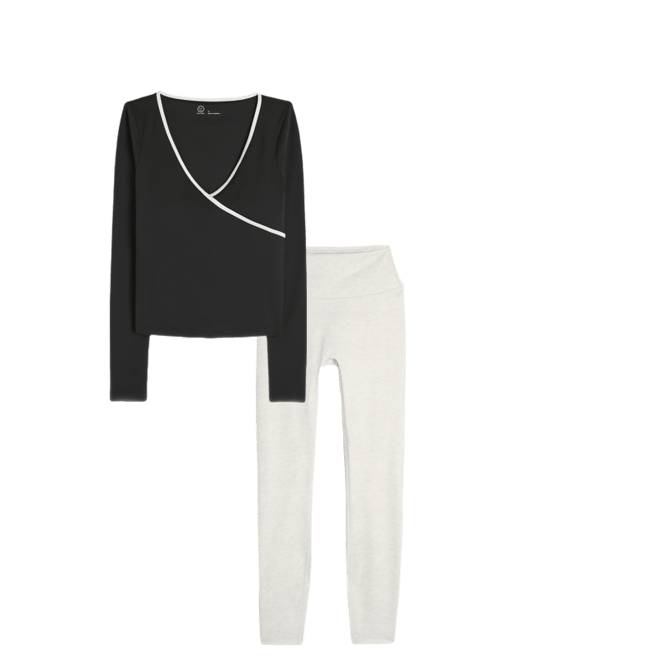 Gilly Hicks Active Tipped Wrap Top