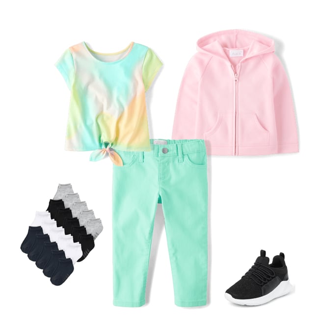 2nd bundle featuring 4 items which compliment Toddler Girls Print Tie-Front Top