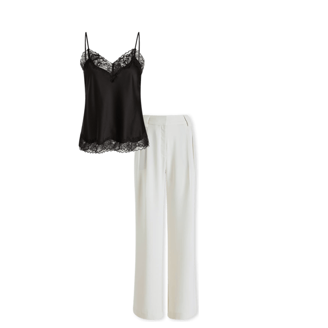 Satin Lace Trim V-neck Downtown Cami | Express Satin Lace Trim V-neck Downtown Cami | Express