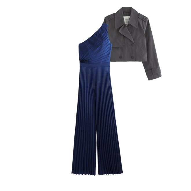 The A&F Giselle Pleated One-Shoulder Jumpsuit