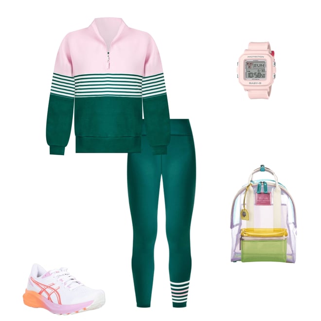 【BAON】[unisex] Kudon color matching varsity jumper Addison Bay Stripe Color Block Varsity Quarter Zip Long