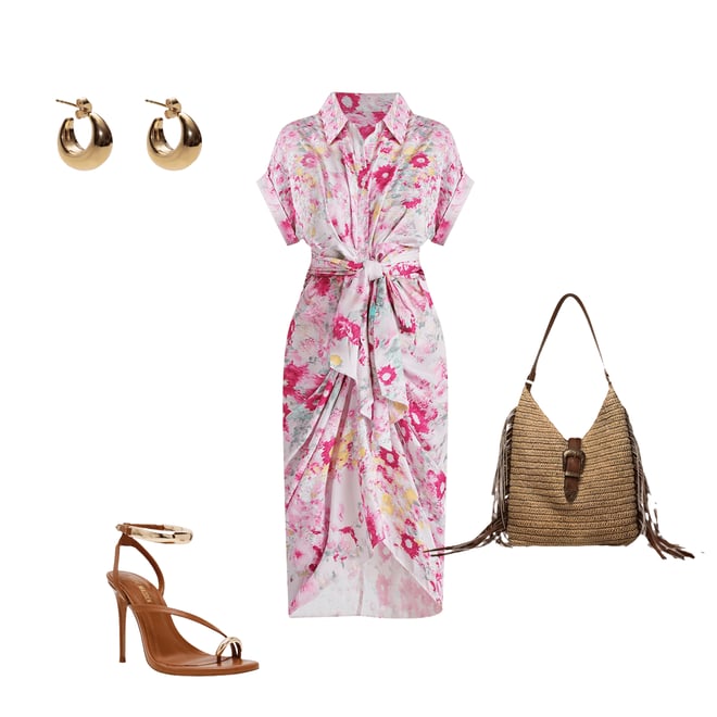 Tori Buttoned Down Satin Dress