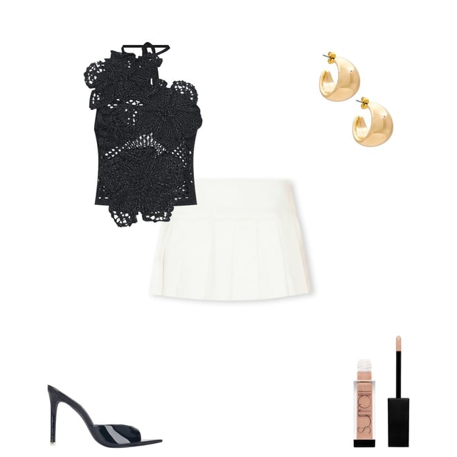 Cult Gaia Nazanin Crochet Top in Black | REVOLVE