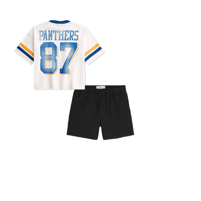 Baggy Crop University of Pittsburgh Panthers Graphic Football Jersey