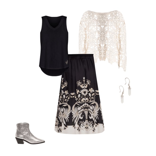 Buy BLYTHE A-LINE MIDI SKIRT | Johnny Was