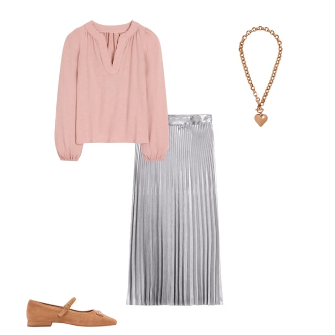 3rd bundle featuring 3 items which compliment Camilla Metallic Midi Skirt