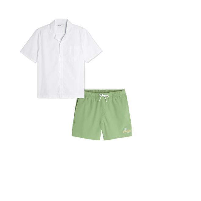 Relaxed Short-Sleeve Button-Through Shirt