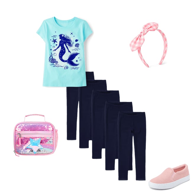 3rd bundle featuring 4 items which compliment Girls Mermaid Graphic Tee