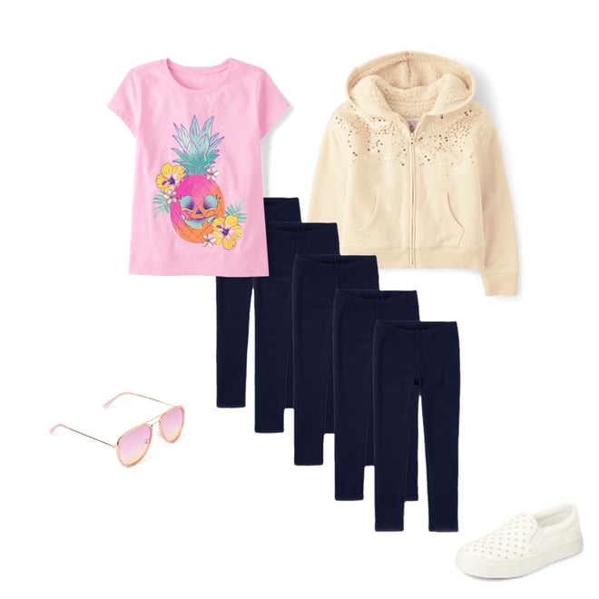 1st bundle featuring 4 items which compliment Girls Glitter Perforated Platform Slip On Sneakers
