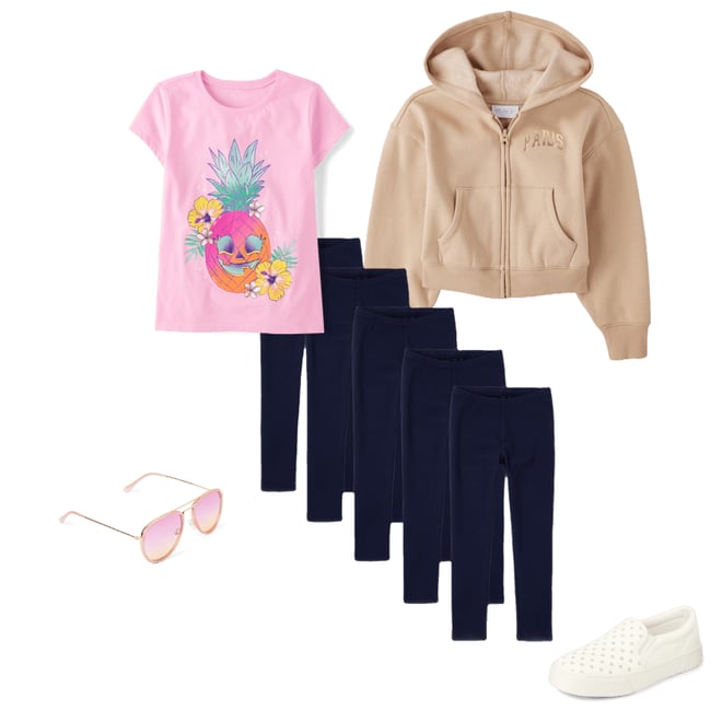 9th bundle featuring 4 items which compliment Girls Glitter Perforated Platform Slip On Sneakers