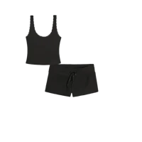 Gilly Hicks Cozy Waffle Lace Trim Tank
