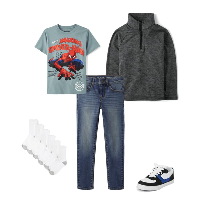 5th bundle featuring 4 items which compliment Boys Cozy Active Marl Quarter Zip Pullover