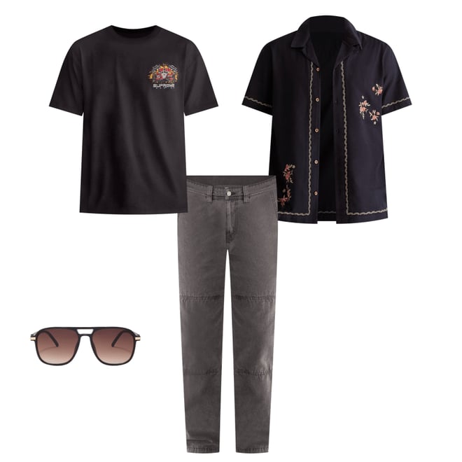 Short Sleeve Embroidered Floral Linen Shirt