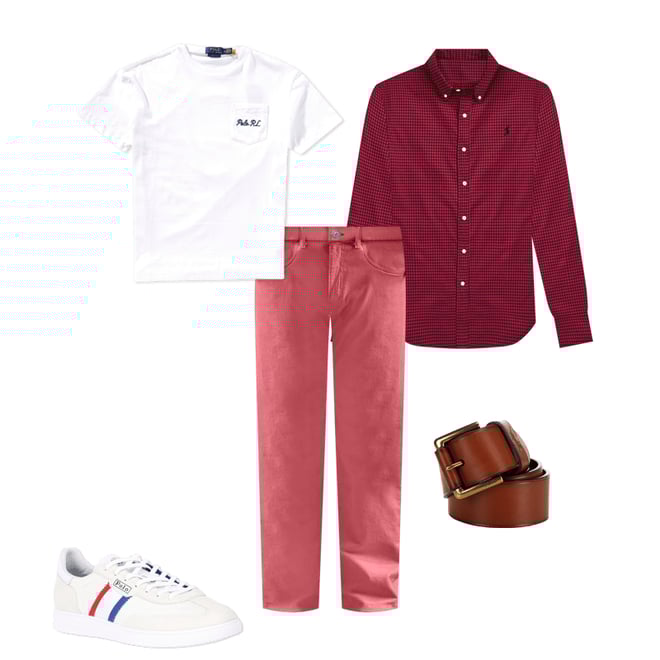 Polo Ralph Lauren Classic-Fit Plaid Twill Mini-Check Long Polo Ralph Lauren Classic-Fit Plaid Twill Mini-Check Long