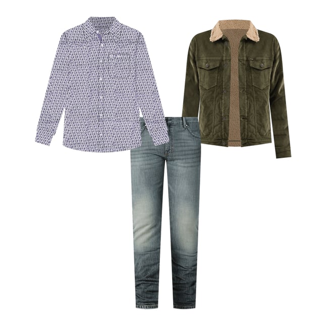 Wrangler® George Strait™ Long Sleeve Button Down One Pocket Shirt in Amethyst Fin
