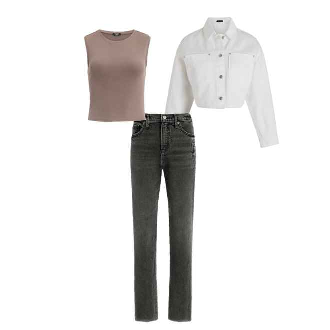 Fitted Ribbed Crew Neck Cropped Tank