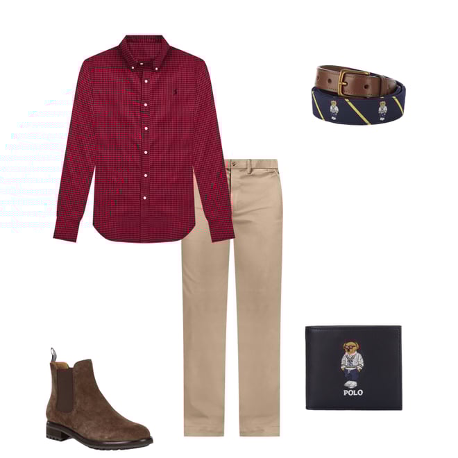 Polo Ralph Lauren Classic-Fit Plaid Twill Mini-Check Long Polo Ralph Lauren Classic-Fit Plaid Twill Mini-Check Long