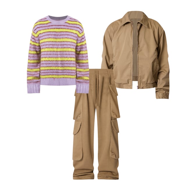 Striped Mohair Sweater - Green/Purple | mnml | shop now Striped Mohair Sweater - Green/Purple | mnml | shop now