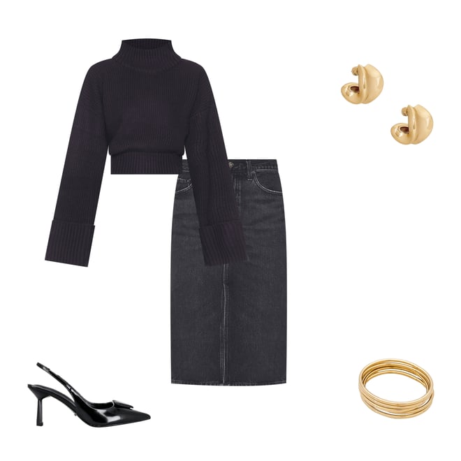 1st bundle featuring 4 items which compliment Cropped Turtleneck Sweater