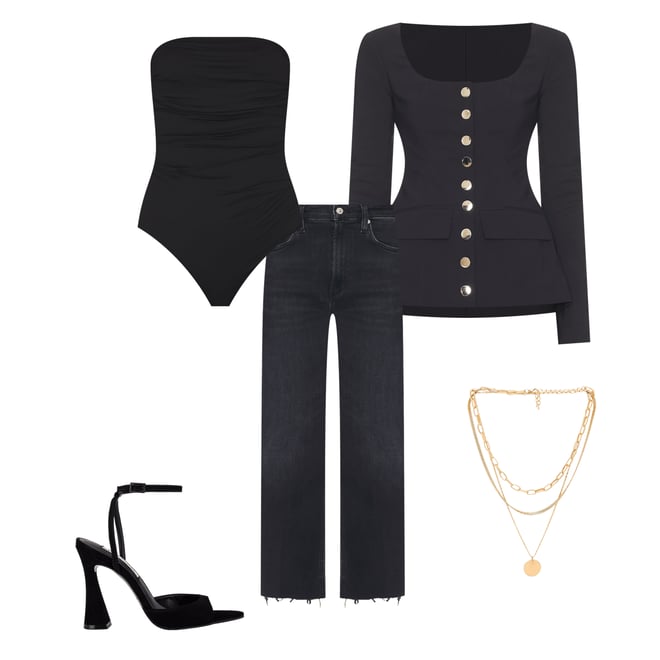2nd bundle featuring 4 items which compliment Boatneck Peplum Blazer
