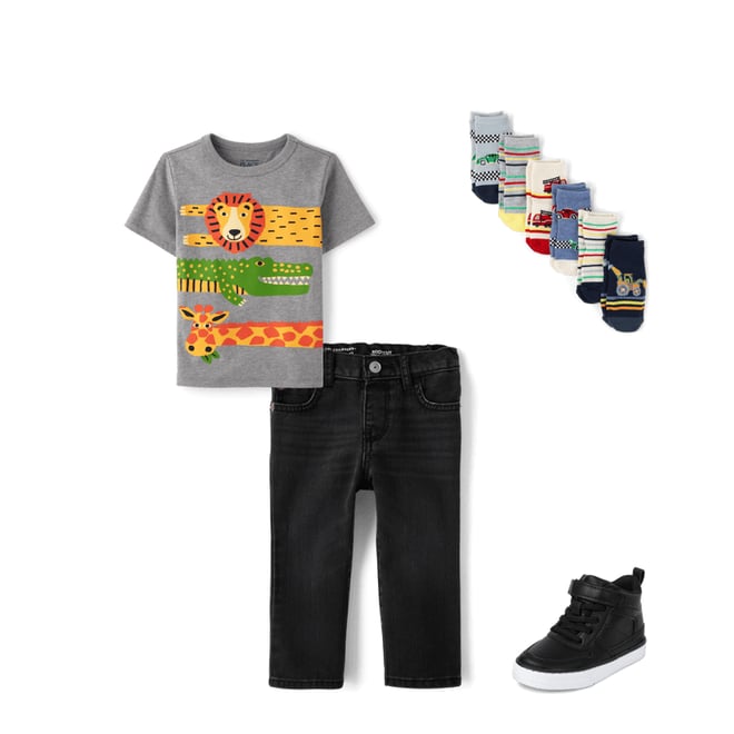 6th bundle featuring 3 items which compliment Baby And Toddler Boys Animal Graphic Tee