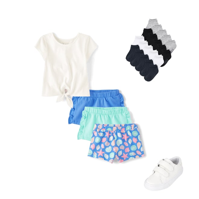 1st bundle featuring 3 items which compliment Toddler Girls Seashell Shorts 3-Pack