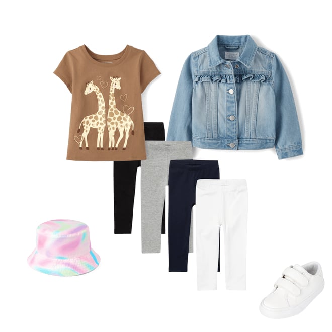 3rd bundle featuring 4 items which compliment Baby And Toddler Girls Giraffe Graphic Tee