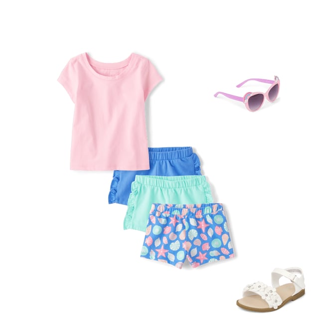 2nd bundle featuring 3 items which compliment Toddler Girls Seashell Shorts 3-Pack