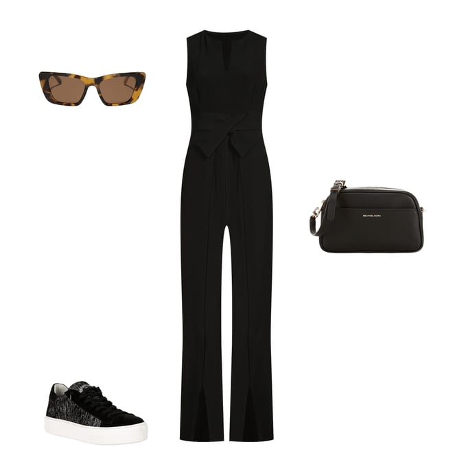 Mako Taka さま Alex Marie Aliza One Shoulder Wide Leg Crepe Jumpsuit