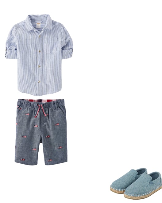 1st bundle featuring 2 items which compliment Boys Schiffli American Flag Pull On Shorts